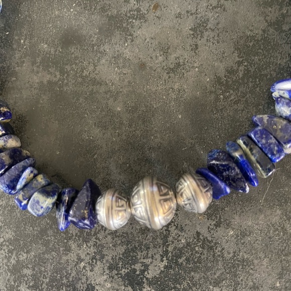 Hand Crafted Unique Earth One of a Kind Lapis Lazuli & Sterling Silver Choker - Picture 3 of 5